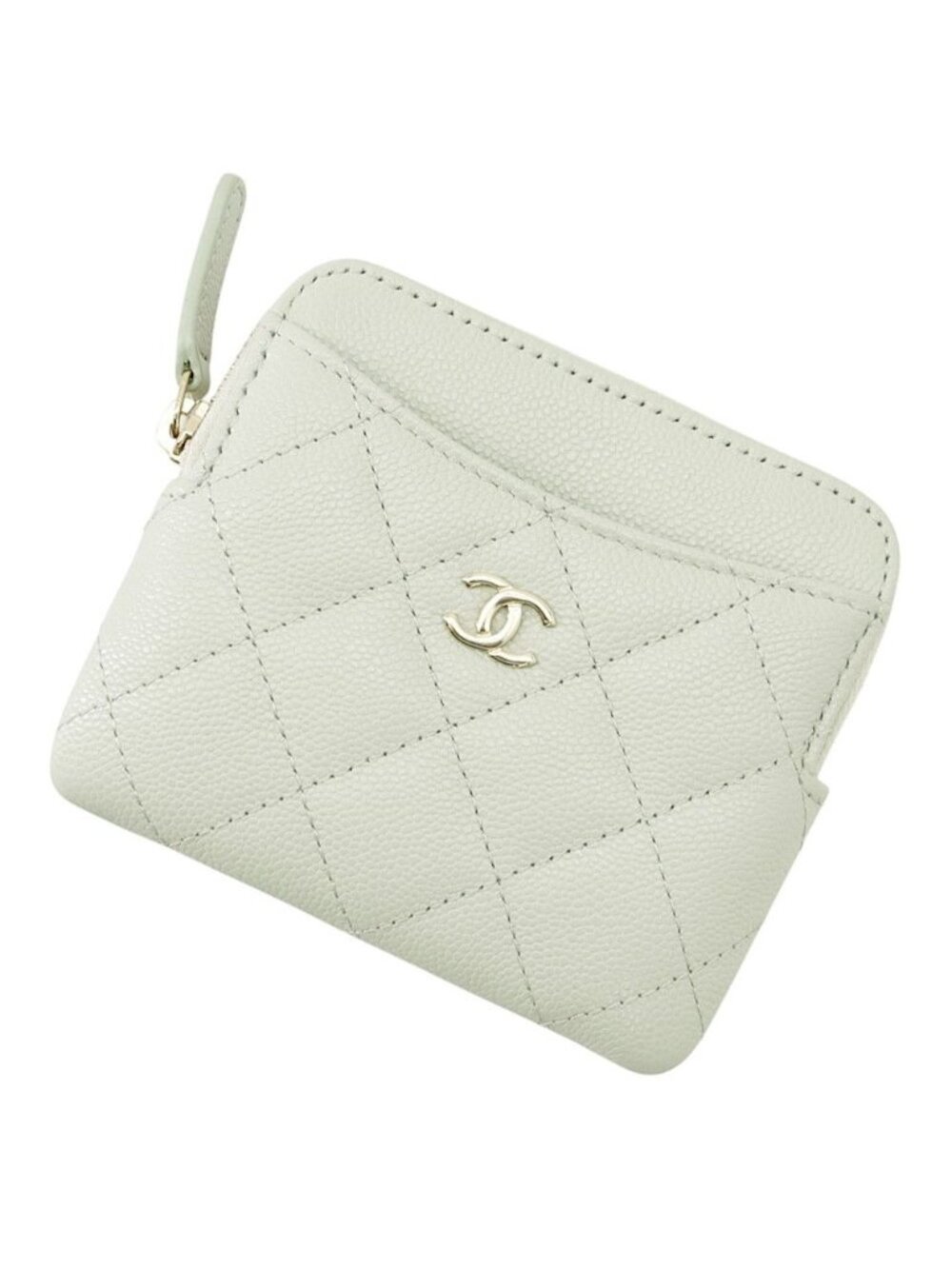 Chanel Coin Purse Quilted CC Logo Classic Zip Caviar Leather